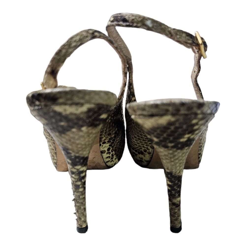 Stuart Weitzman Snakeskin Print Open Toe Platform… - image 4